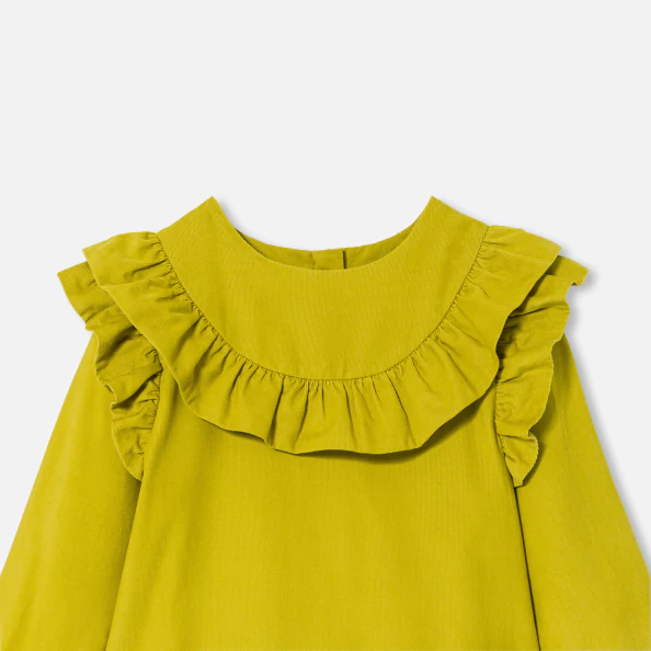 Robe enfant fille en velours milleraies