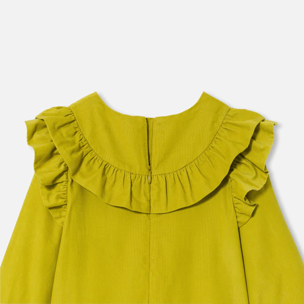 Robe enfant fille en velours milleraies