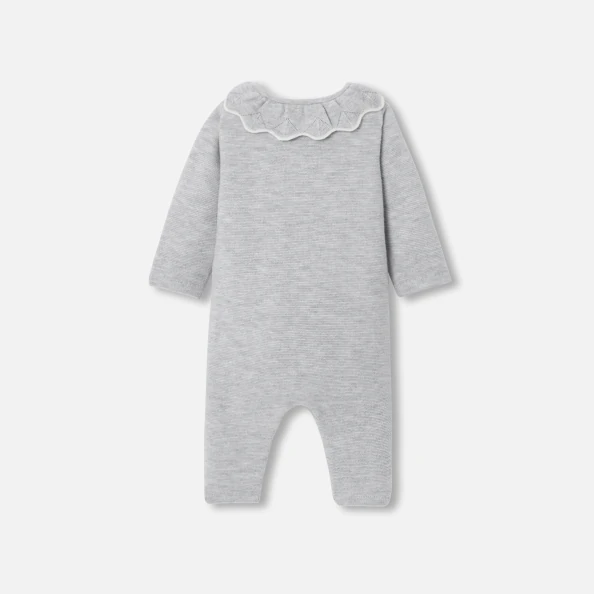 Combinaison bébé fille en point mousse