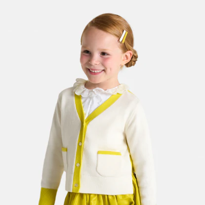 Gilet enfant fille color block