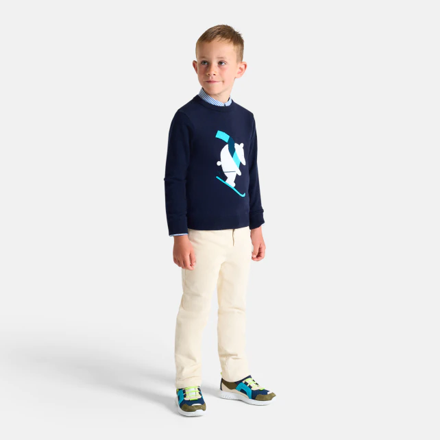 Pull enfant garçon motif ours