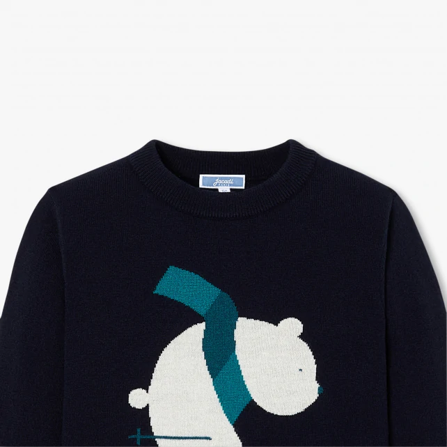 Pull enfant garçon motif ours